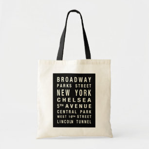 NEW YORK TRAIN SCROLL TOTE BAG