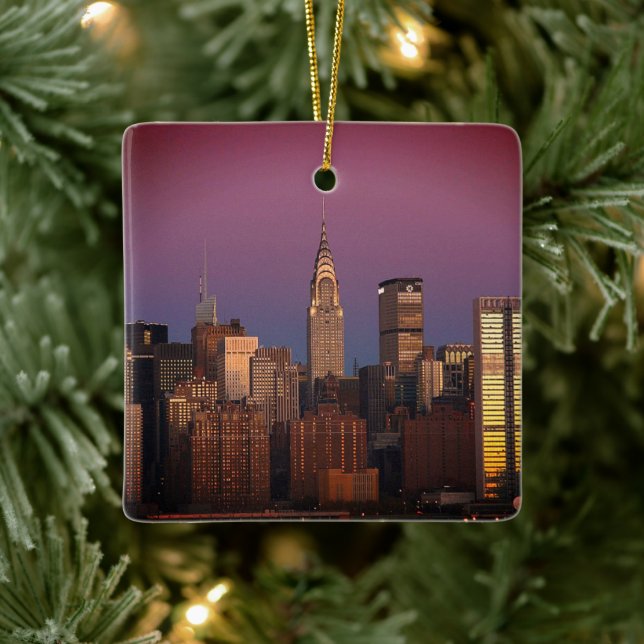 New York Travel Manhattan Empire State Building Ceramic Ornament (Tree)