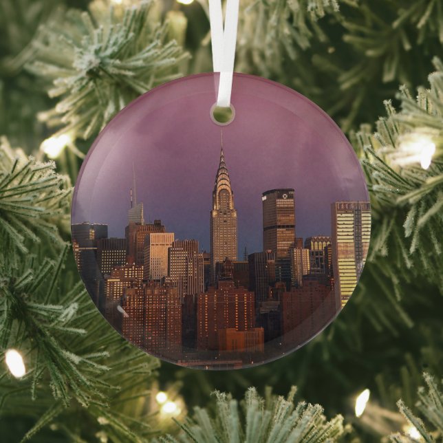 New York Travel Manhattan Empire State Building Glass Tree Decoration (Insitu)