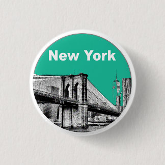 New York Travel Vintage Poster Pinback Button
