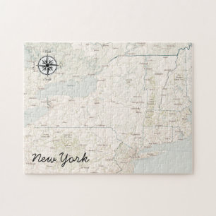 New York Treasure Map Educational Jigsaw Puzzle