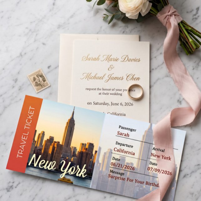 New York Trip Surprise Boarding Pass Invitation (Creator Uploaded)