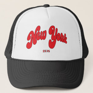 New-York-Typography Black-Grey Trucker Hat
