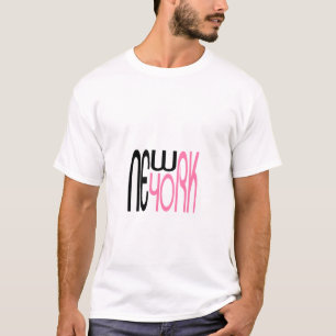 New-York-Typography Black Pink T-Shirt