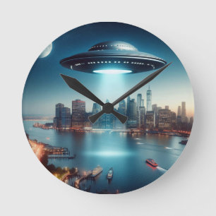 New York UFO Invasion  Round Clock