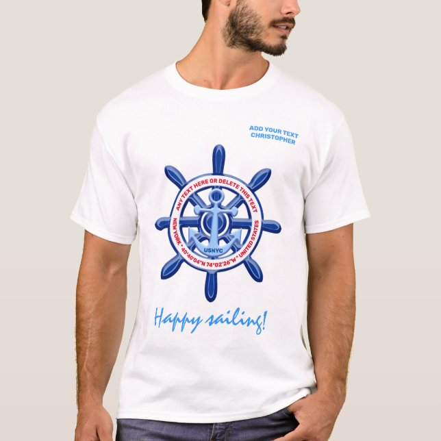 New York, United States, Customisable, Sea Travel T-Shirt (Front)