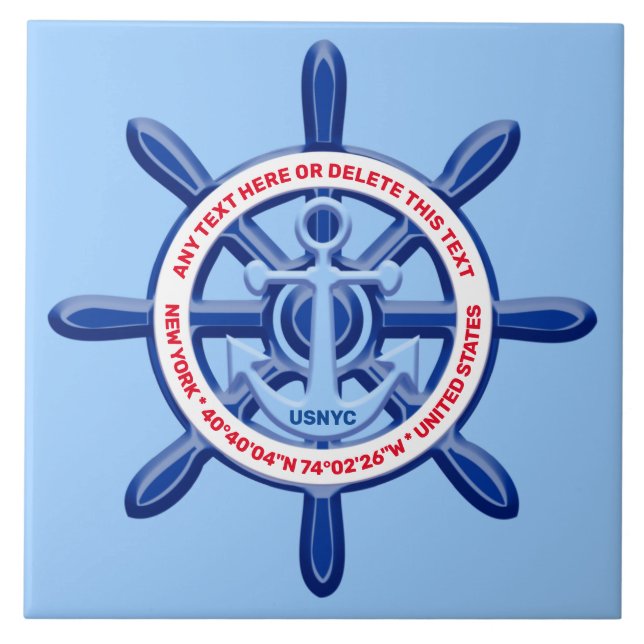 New York, United States, Customisable, Sea Travel Tile (Front)
