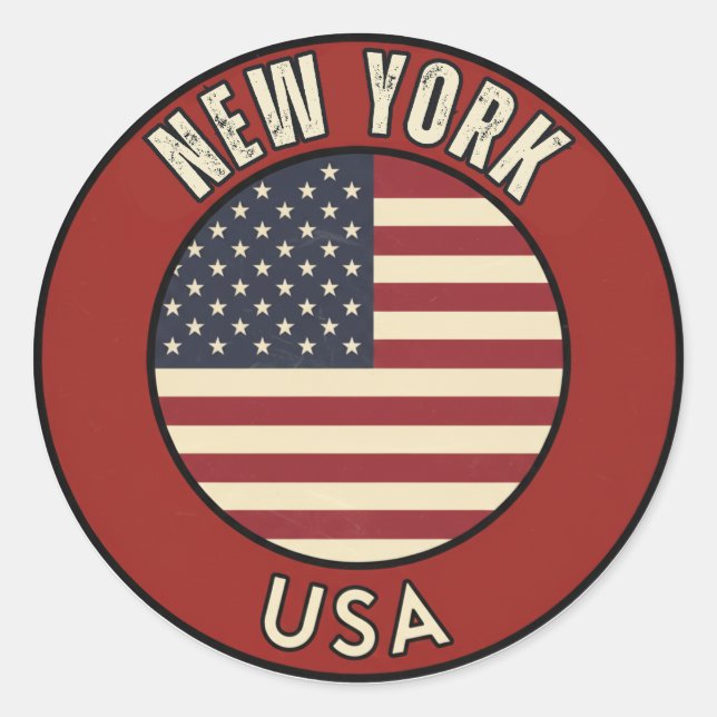 New York United States of America Classic Round Sticker (Front)