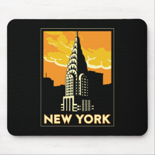 new york united states usa vintage retro travel mouse mat