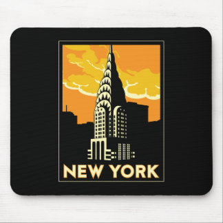 new york united states usa vintage retro travel mouse mat