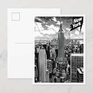 New York United States Vintage Travel Illustration Postcard