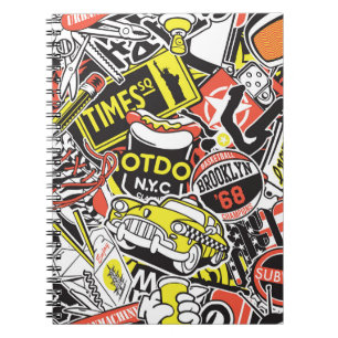 New York urban: sticker patchwork. Notebook