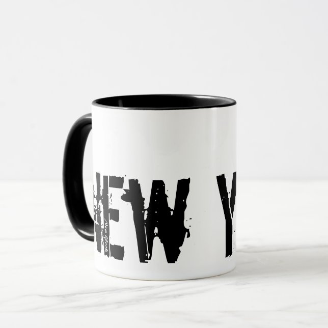 New York - Urban Style Black And White Mug (Front Left)