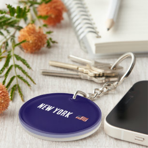 New York/USA Flag Trendy Key Ring