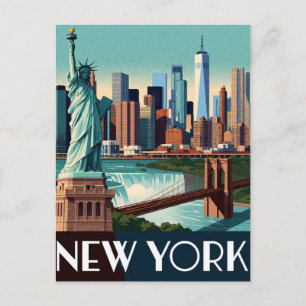New York USA Manhattan Skyline City Exploration 🏙 Postcard
