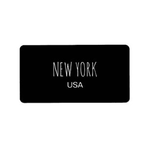 New York USA Minimalist Typography Design Label