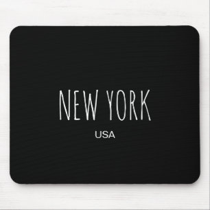 New York USA Minimalist Typography Design Mouse Mat