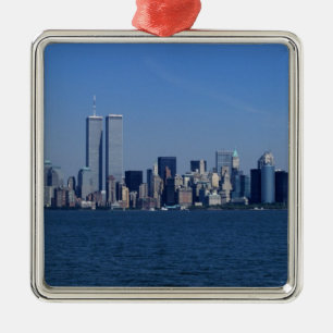 New York, USA. Skyline of downtown Manhattan Metal Tree Decoration