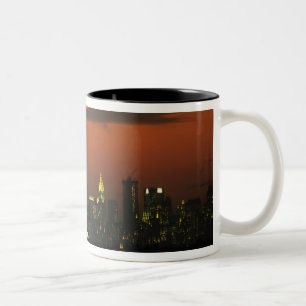 New York, USA. Skyline of uptown Manhattan 2 Two-Tone Coffee Mug