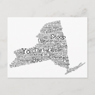 New York USA Slang Word Art Map  Postcard