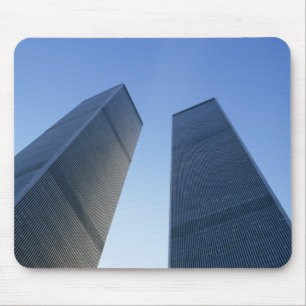 New York, USA. View up at twin towers of the Mouse Mat