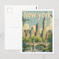 New York USA Vintage Famous Travel Place 