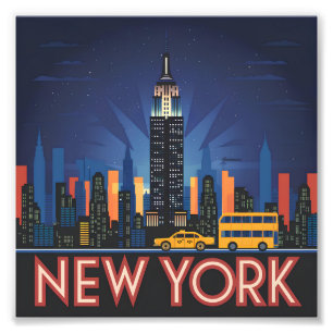 New York USA vintage Photo Print