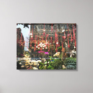 New York Valentine's Day Floral Shop Window Hearts Canvas Print
