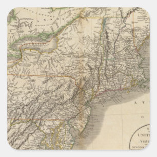 New York, Vermont, New Hampshire, etc Square Sticker