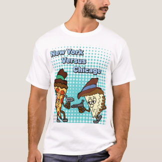 New York Versus Chicago Pizza Wars T-Shirt
