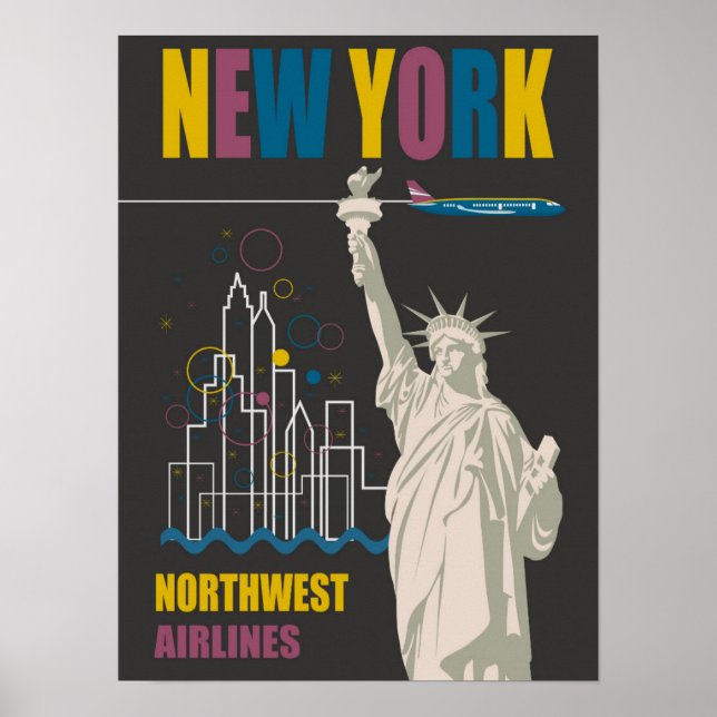 New York Vintage Northwest Airlines Poster (Front)