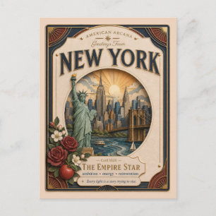 New York Vintage Paper Cut American Arcana Postcard