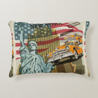New York vintage poster. Decorative Cushion