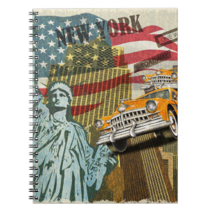 New York vintage poster. Notebook