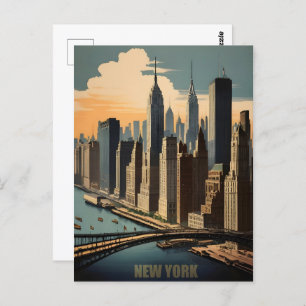 New York vintage poster Postcard