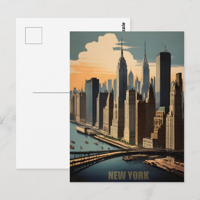 New York vintage poster Postcard (Front/Back)