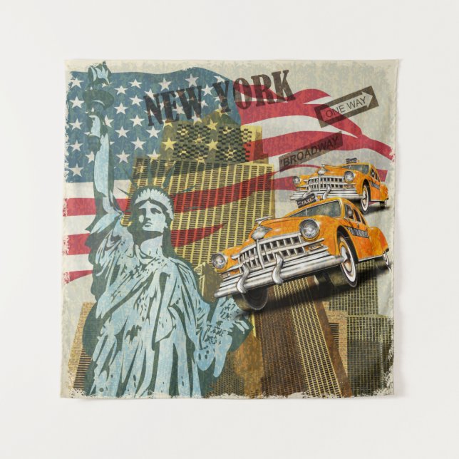 New York vintage poster. Tapestry (Front)