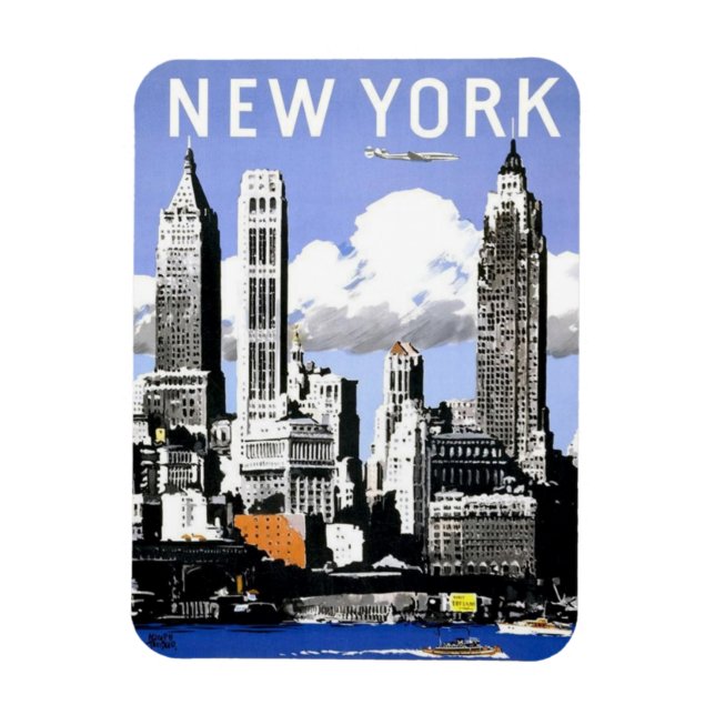 New York Vintage Reise Magnet (Vertical)