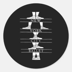 New York Vintage Retro Style Design Ballet Dancing Classic Round Sticker