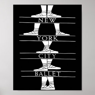 New York Vintage Retro Style Design Ballet Dancing Poster