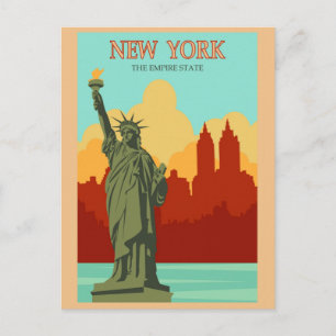 New York Vintage Style Travel Postcard