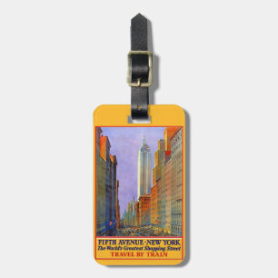 New York Vintage Travel custom luggage tag