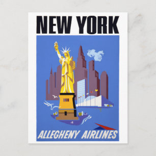 New York Vintage Travel Poster Postcard