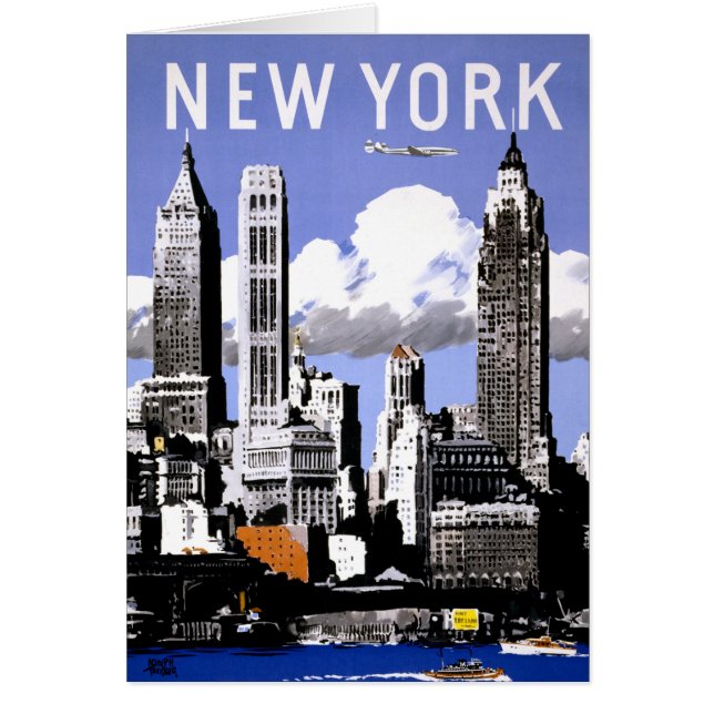 New York Vintage Travel Poster Restored (Front)