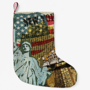 New York vintage travel poster. Small Christmas Stocking