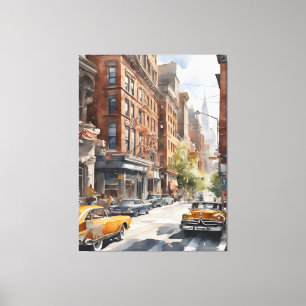 New York watercolor art Canvas Print