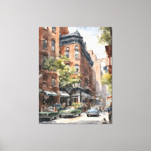 New York watercolor art Canvas Print