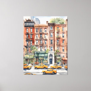 New York watercolor art Canvas Print