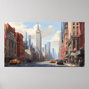 New York watercolor art Poster