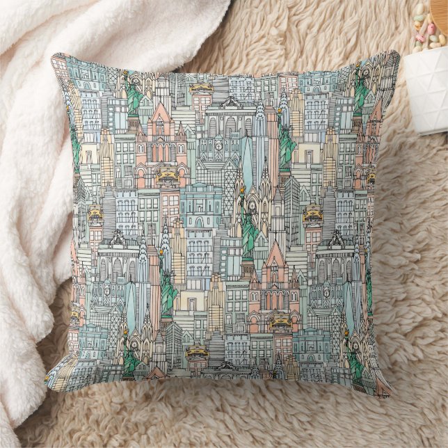 New York watercolor Cushion (Blanket)